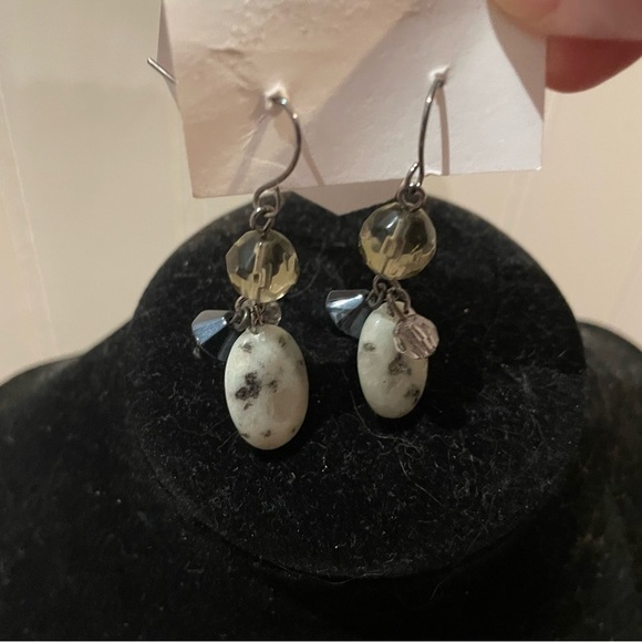 Real Stone Dangle Earrings - Picture 2 of 3
